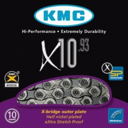 Łańcuch KMC X10.93 NP/GY 10S silver