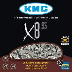 Łańcuch KMC X8.93 NP 8S silver